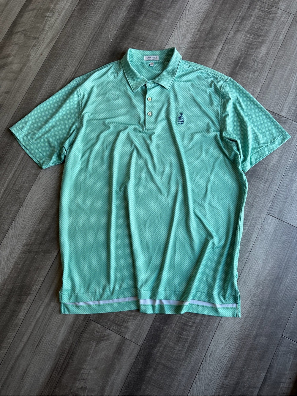 Peter Millar Summer Comfort Golf Polo Men's XL Green Micro-Dot Short Sleeve